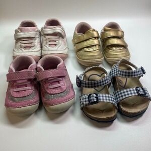 Lot Of 4 Baby Girls Shoes ‎ Stride Rite Size 4 and 5 READ